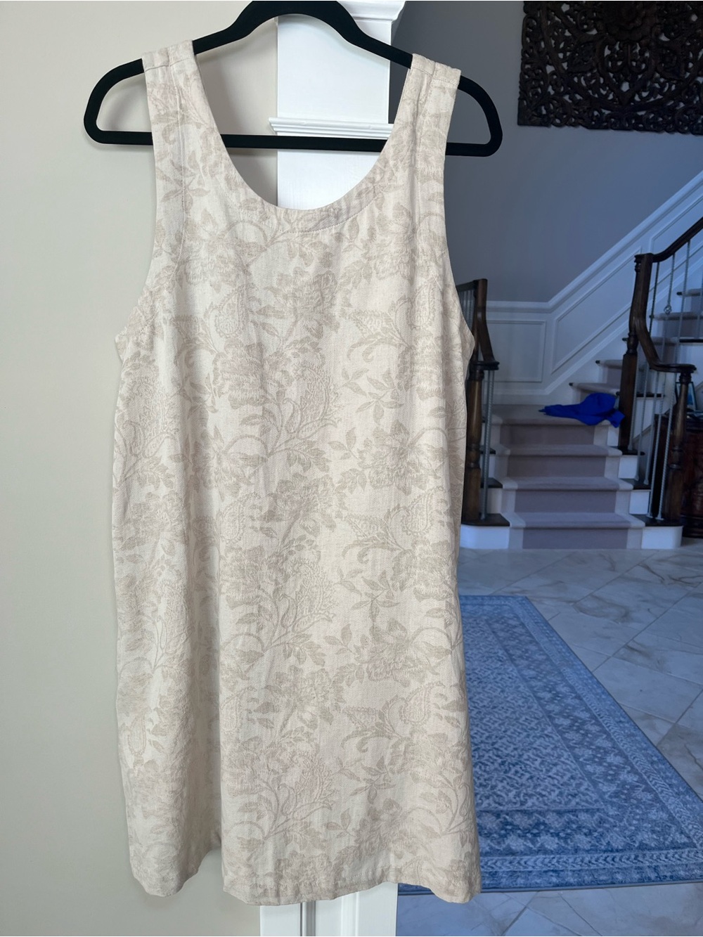 Rachel Zoe Linen Blend Floral Shift Dress Beige XL NWT
